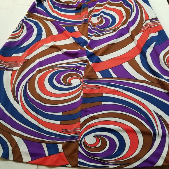 XXS - XS 00 - 0 Elisabeth Stewart Vintage 70s Halter Top Maxi Dress Geometric - Picture 6 of 8